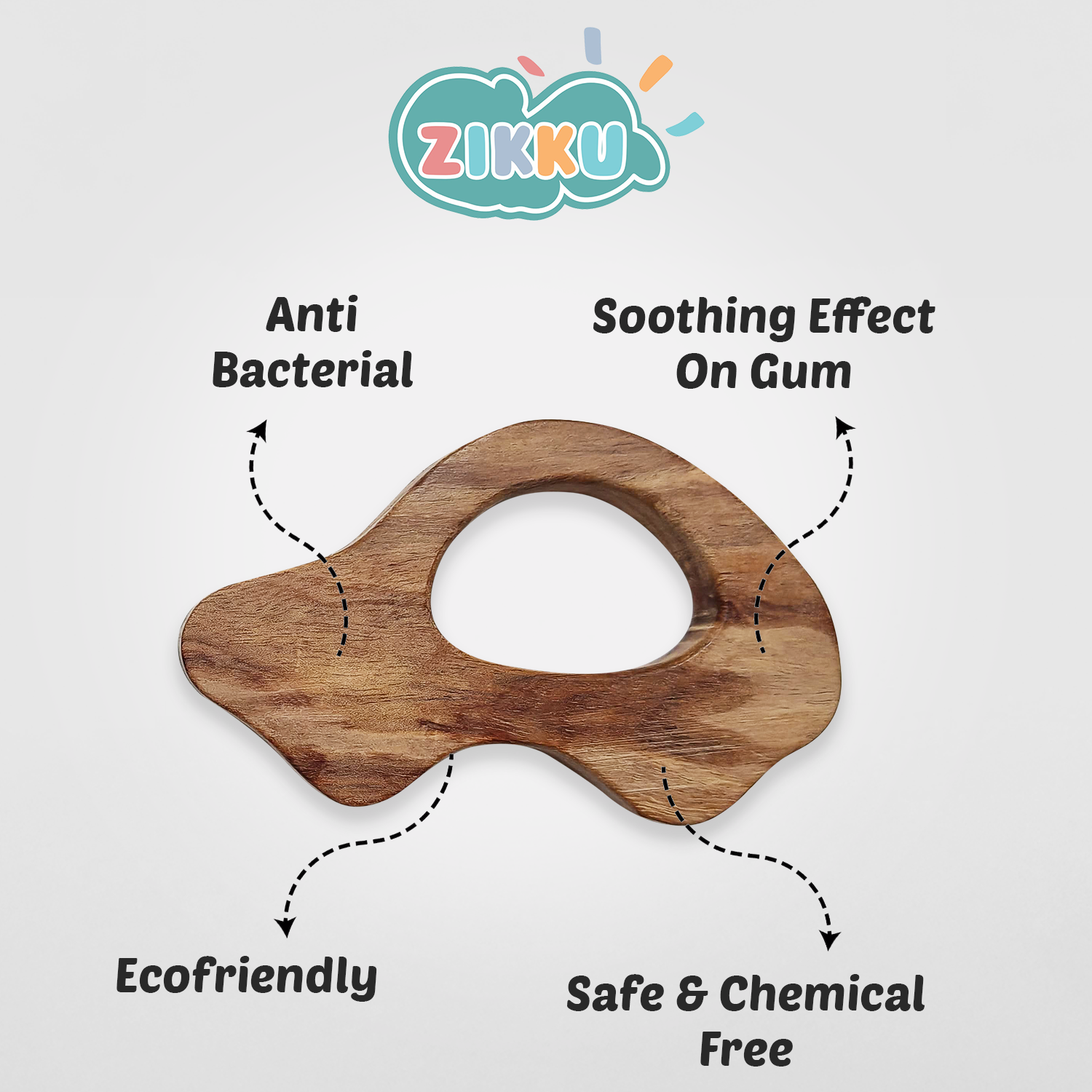 Natural Wooden Baby Teether