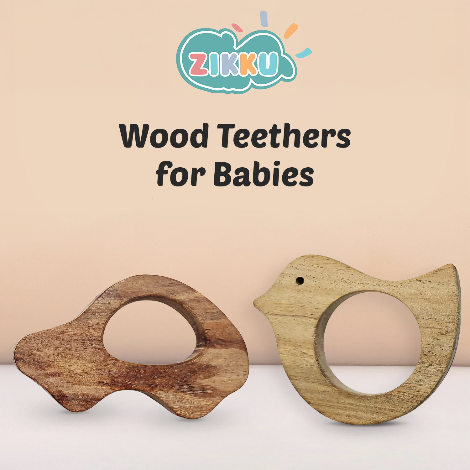 Natural Wooden Baby Teether
