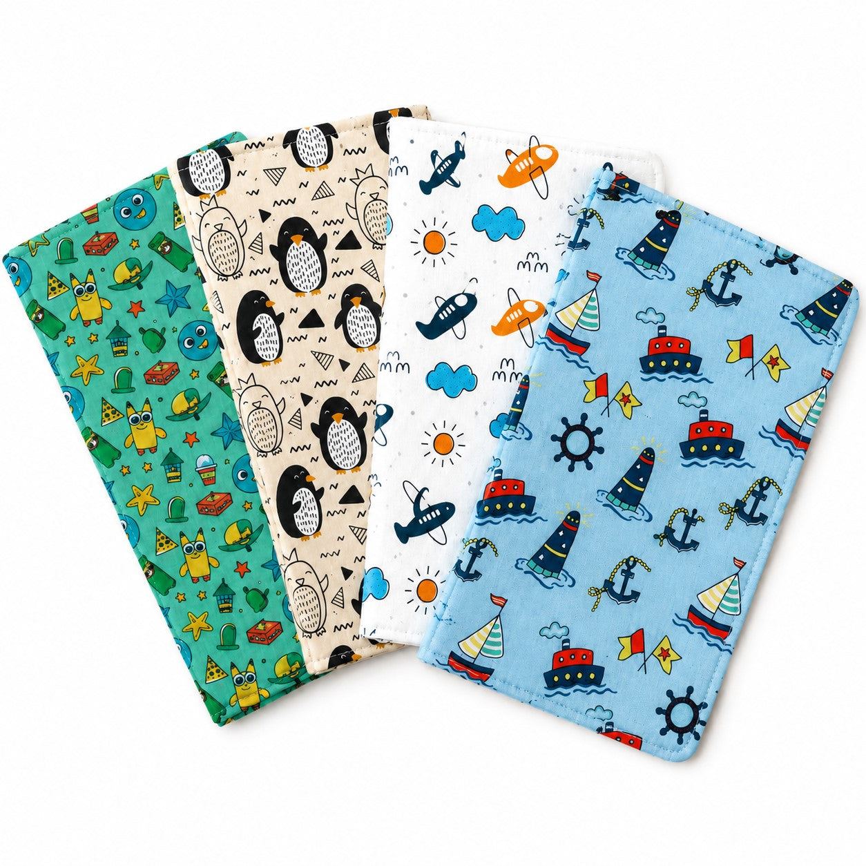 Kids Handkerchief Set of 4 Cute Printed Hankies