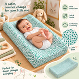 Baby Diaper Changing and Massage Pad with Safety Belt (Green Dots)
