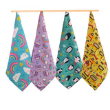 Kids Handkerchief Set of 4 Cute Printed Hankies
