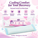 Perineal Instant Ice Maxi Pads for Postpartum Cooling Relief, Single-Use Absorbent Pads