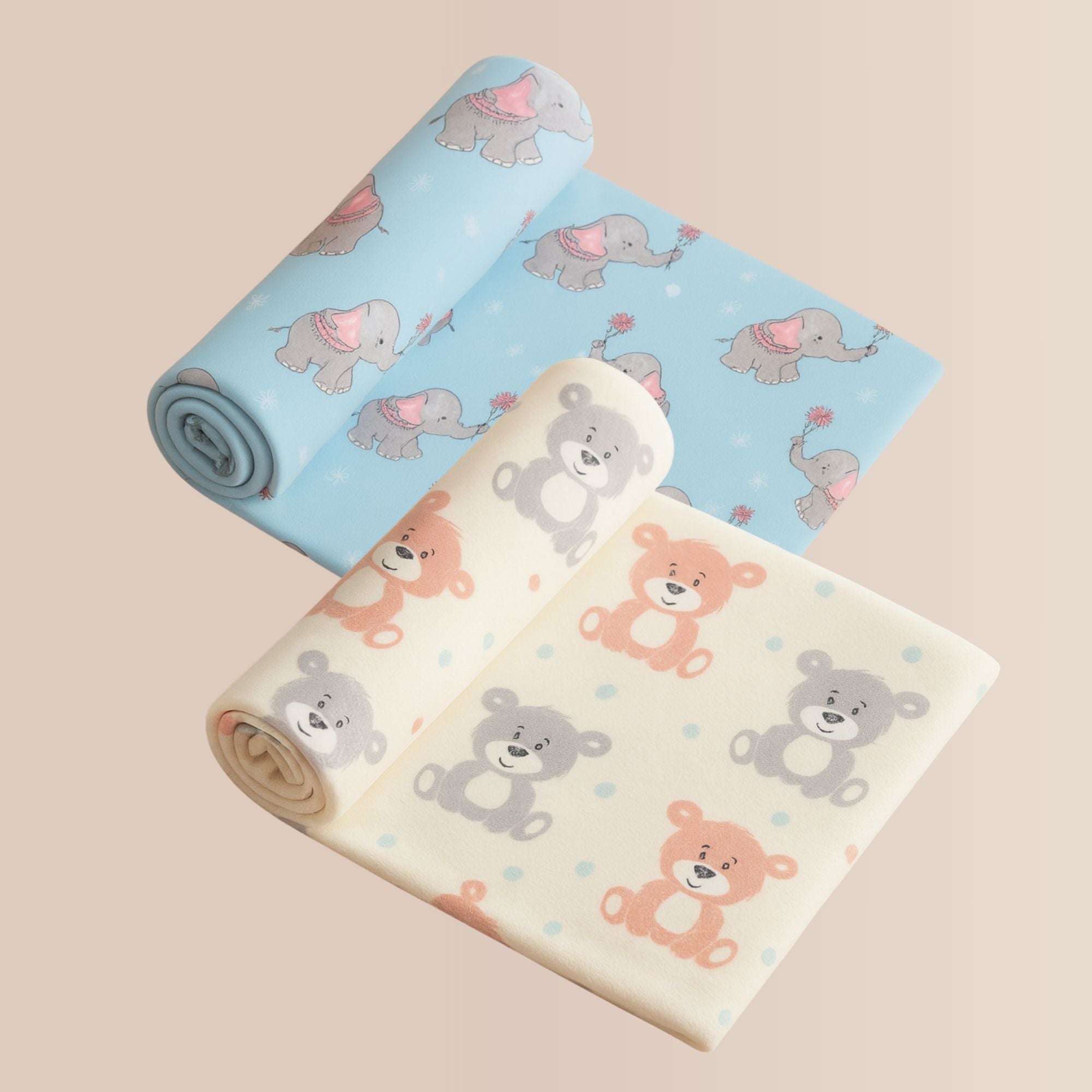 Printed Baby Dry Sheet | Waterproof & Reusable Mattress Protector | Soft & Absorbent | Pack of 2