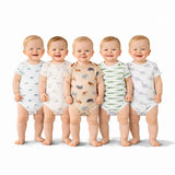 Baby Cotton Onesies Pack of 5 Soft Cotton Rompers for Newborns