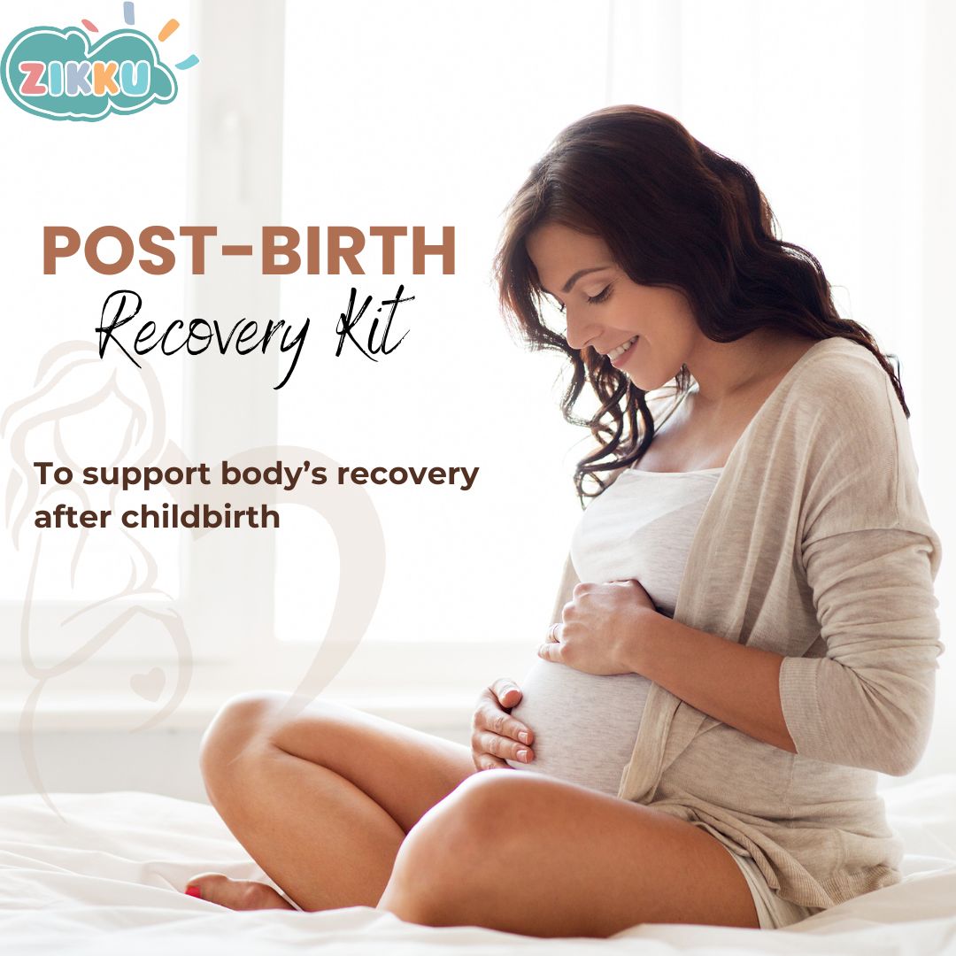 Post-Birth Recovery Kit for Mothers (Postpartum Abdominal Belt + Herbal Stretchmark Oil + Herbal Body Massage Oil)