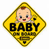 Zikku Baby on Board Car Sticker on car window