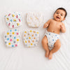 100% Cotton Muslin Nappy Set for Newborns (0-6 Months) - Pack of 5