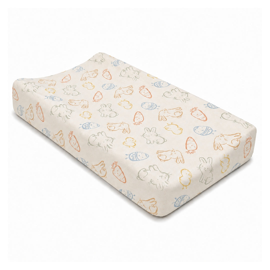 Baby Diaper Changing and Massage Pad with Safety Belt (Carrot Print)