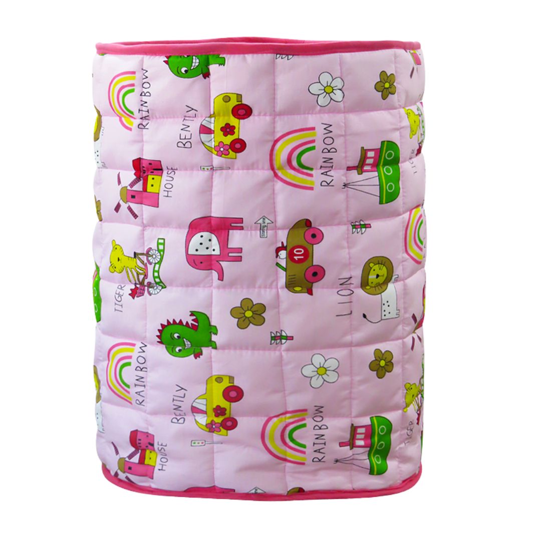 a pink box with a pink flower on it