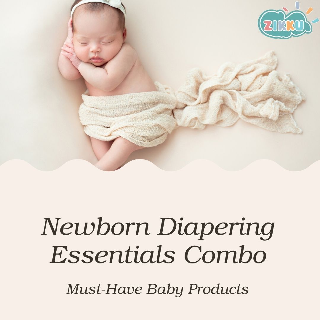 Newborn Diapering Essentials Combo (Plain & Printed Dry Sheets + Muslin Nappies + Cloth Diapers)