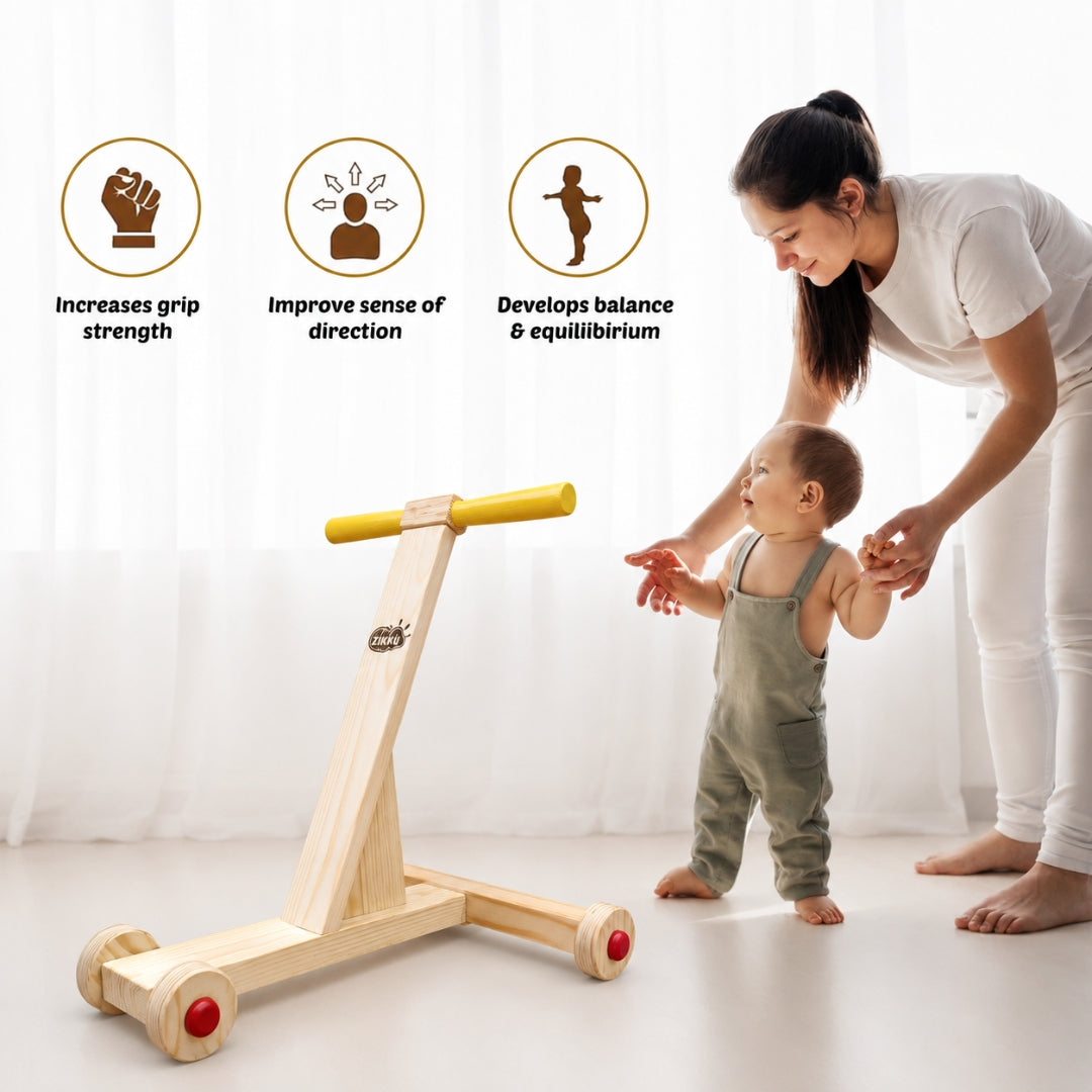 Traditional Handmade Wooden Baby Push Walker (6-24M)