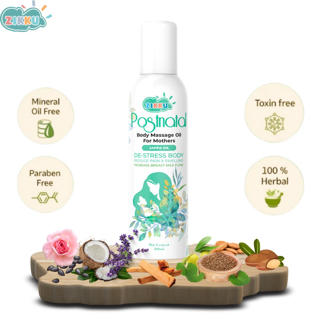 Post-Birth Recovery Kit for Mothers (Postpartum Abdominal Belt + Herbal Stretchmark Oil + Herbal Body Massage Oil)