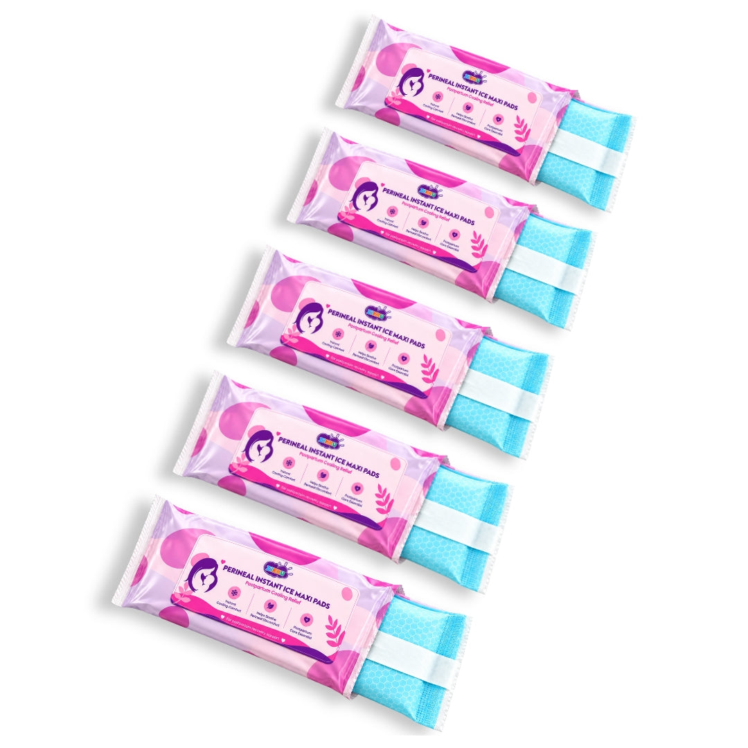 Perineal Instant Ice Maxi Pads for Postpartum Cooling Relief, Single-Use Absorbent Pads