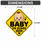 Zikku Baby on Board Car Sticker close-up design