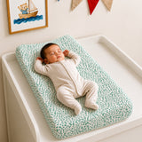 Baby Diaper Changing and Massage Pad with Safety Belt (Green Dots)