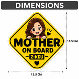 Zikku Mother on Board Car Sticker close-up design