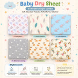 Printed Baby Dry Sheet | Waterproof & Reusable Mattress Protector | Soft & Absorbent | Pack of 2