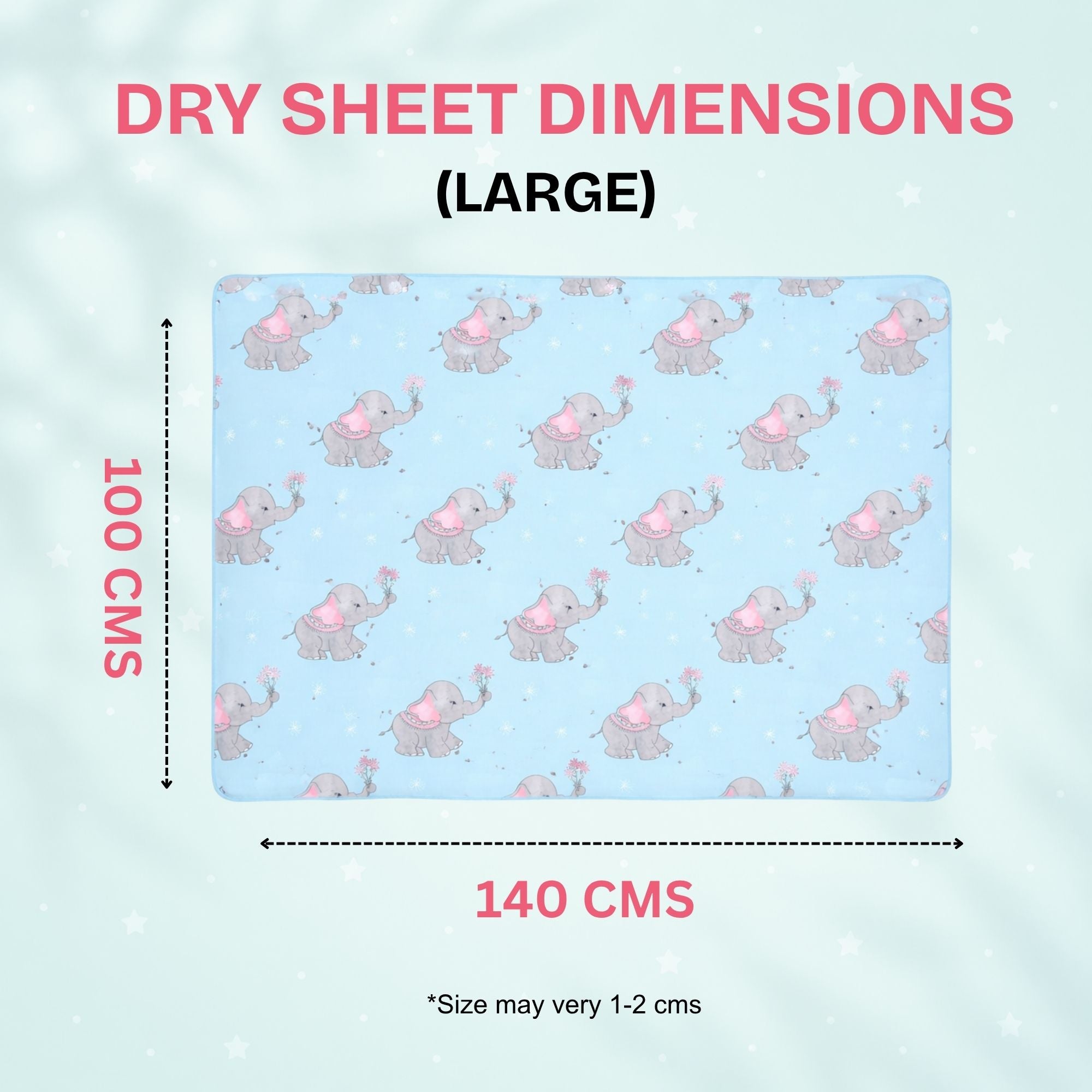 Printed Baby Dry Sheet | Waterproof & Reusable Mattress Protector | Soft & Absorbent | Pack of 2