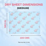 Printed Baby Dry Sheet | Waterproof & Reusable Mattress Protector | Soft & Absorbent | Pack of 2