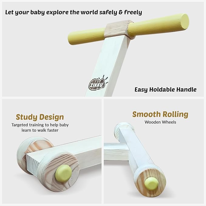 Traditional Handmade Wooden Baby Push Walker (6-24M)