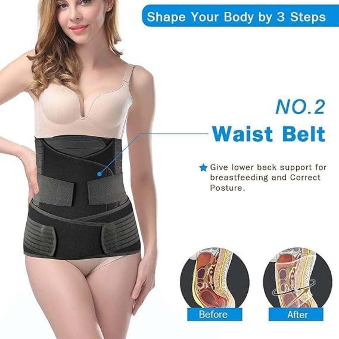 3 in 1 Postpartum Recovery Belt with Belly, Waist & Pelvic Support