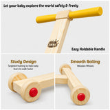 Zikku Traditional Handmade Wooden Baby Push Walker (6-24M)
