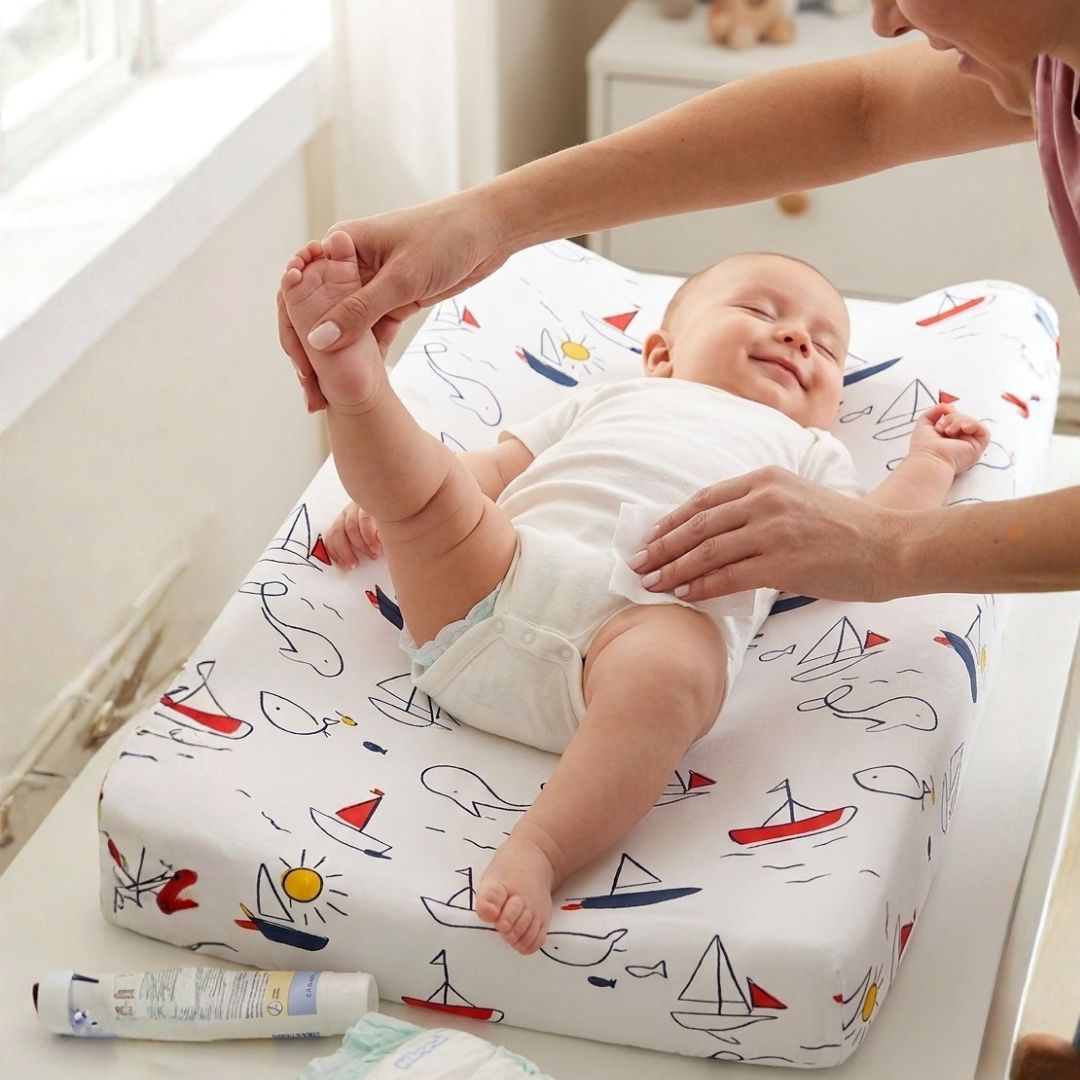 Baby Diaper Changing and Massage Pad with Safety Belt (Boat)