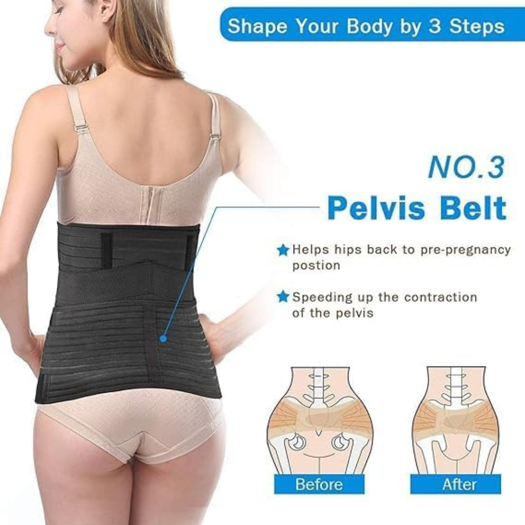 3 in 1 Postpartum Recovery Belt with Belly, Waist & Pelvic Support
