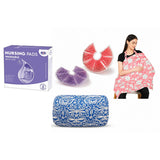 Breastfeeding Essentials Combo- 6 Reusable Nursing Pads, 2 Breast Gel Pads, 1 Cotton Nursing Cover, 1 Arm Feeding Pillow