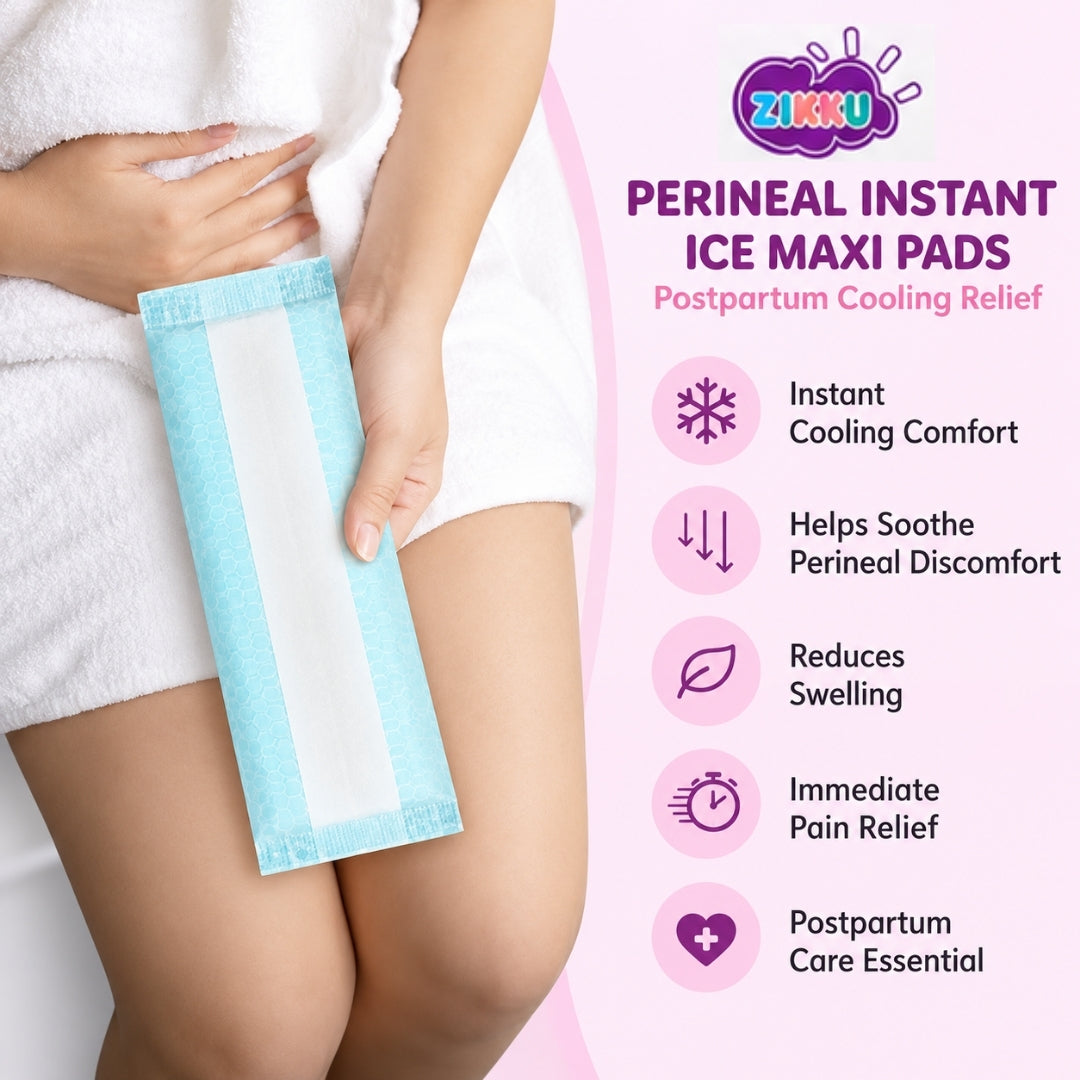 Perineal Instant Ice Maxi Pads for Postpartum Cooling Relief, Single-Use Absorbent Pads