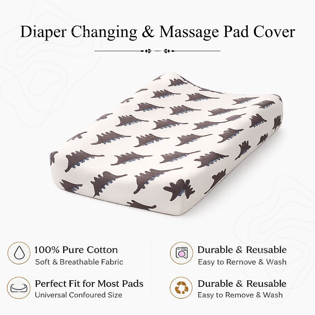 Baby Diaper Changing and Massage Pad with Safety Belt ( Dinasaur)