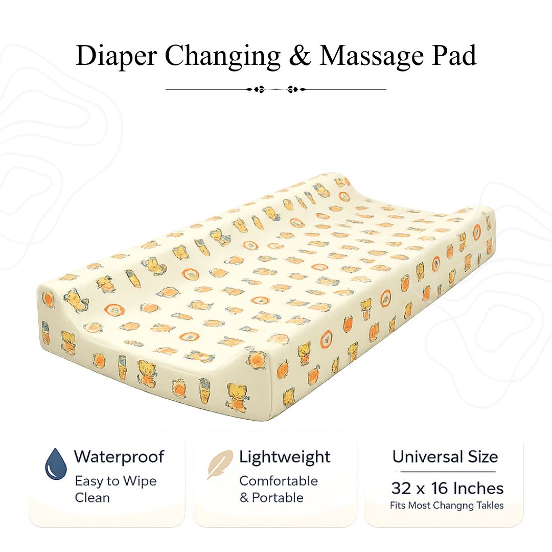 Diaper Changing and Massage Bed/Pad with Cover (Teddy Pad – Iceland Cover)