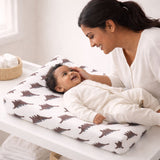 Diaper Changing and Massage Bed/Pad with Cover (Teddy Pad + Dinosaur Cover)