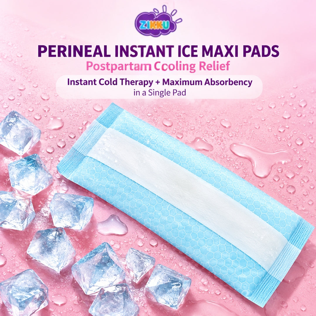 Perineal Instant Ice Maxi Pads for Postpartum Cooling Relief, Single-Use Absorbent Pads