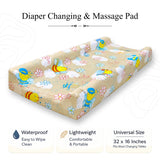 Baby Diaper Changing and Massage Pad with Safety Belt (Carrot Print)