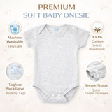 Baby Cotton Onesies Pack of 3 Soft Cotton Rompers for Newborns