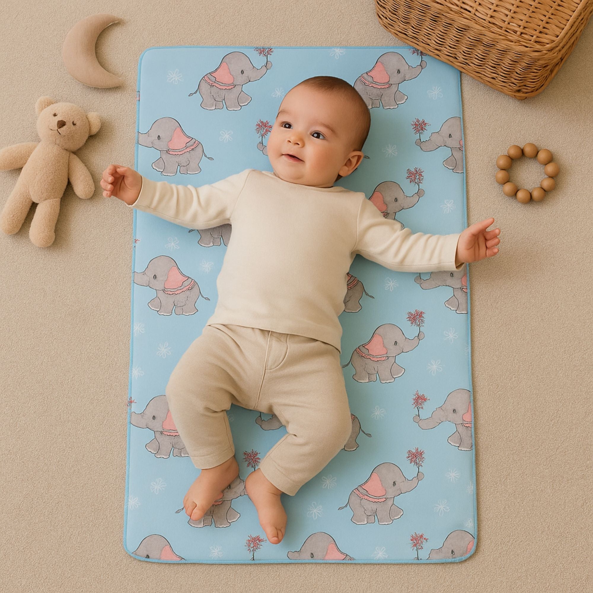Printed Dry Sheets for Baby (Elephant Print)