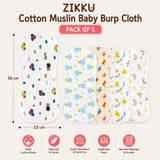 Cotton Muslin Baby Burp Cloth – Ultra Soft & Breathable Baby Burp Cloth for Newborn Boys & Girls (0–12 Months) | 100% Cotton Muslin Soft Baby Cloth for Feeding, Cleaning & Daily Baby Care