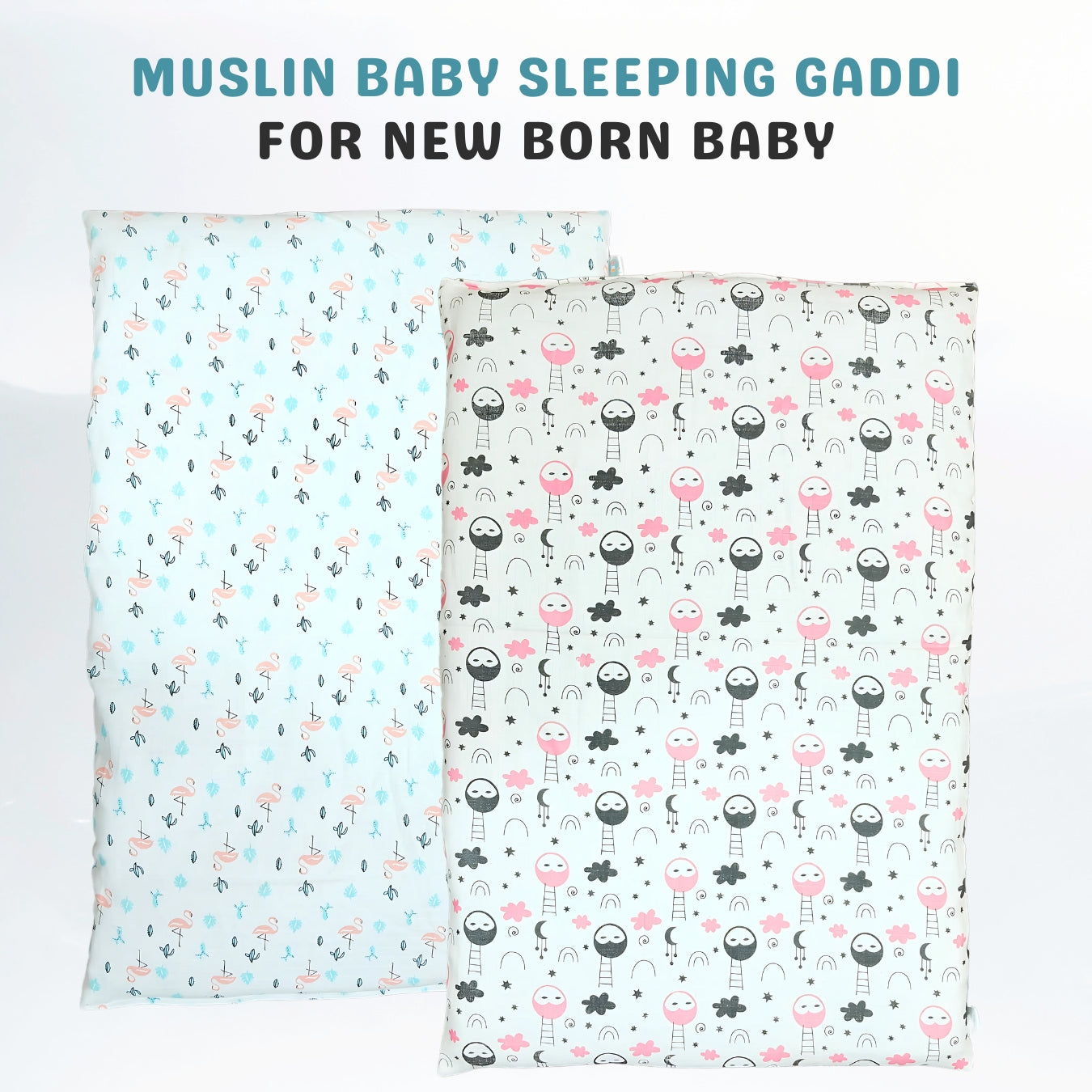 Zikku Muslin Baby Gaadi Combo Pack of 2 ( Cute Print )