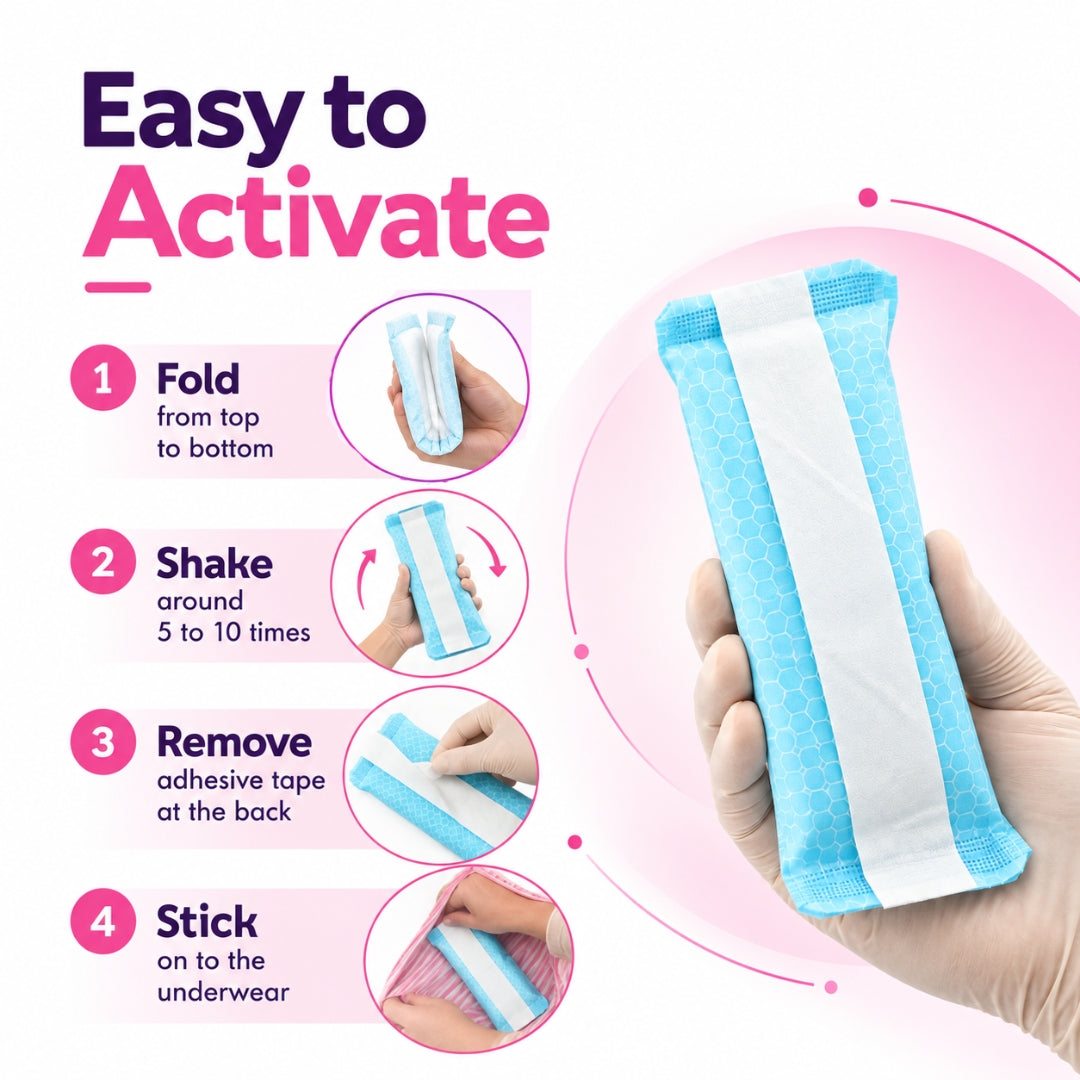 Perineal Instant Ice Maxi Pads for Postpartum Cooling Relief, Single-Use Absorbent Pads