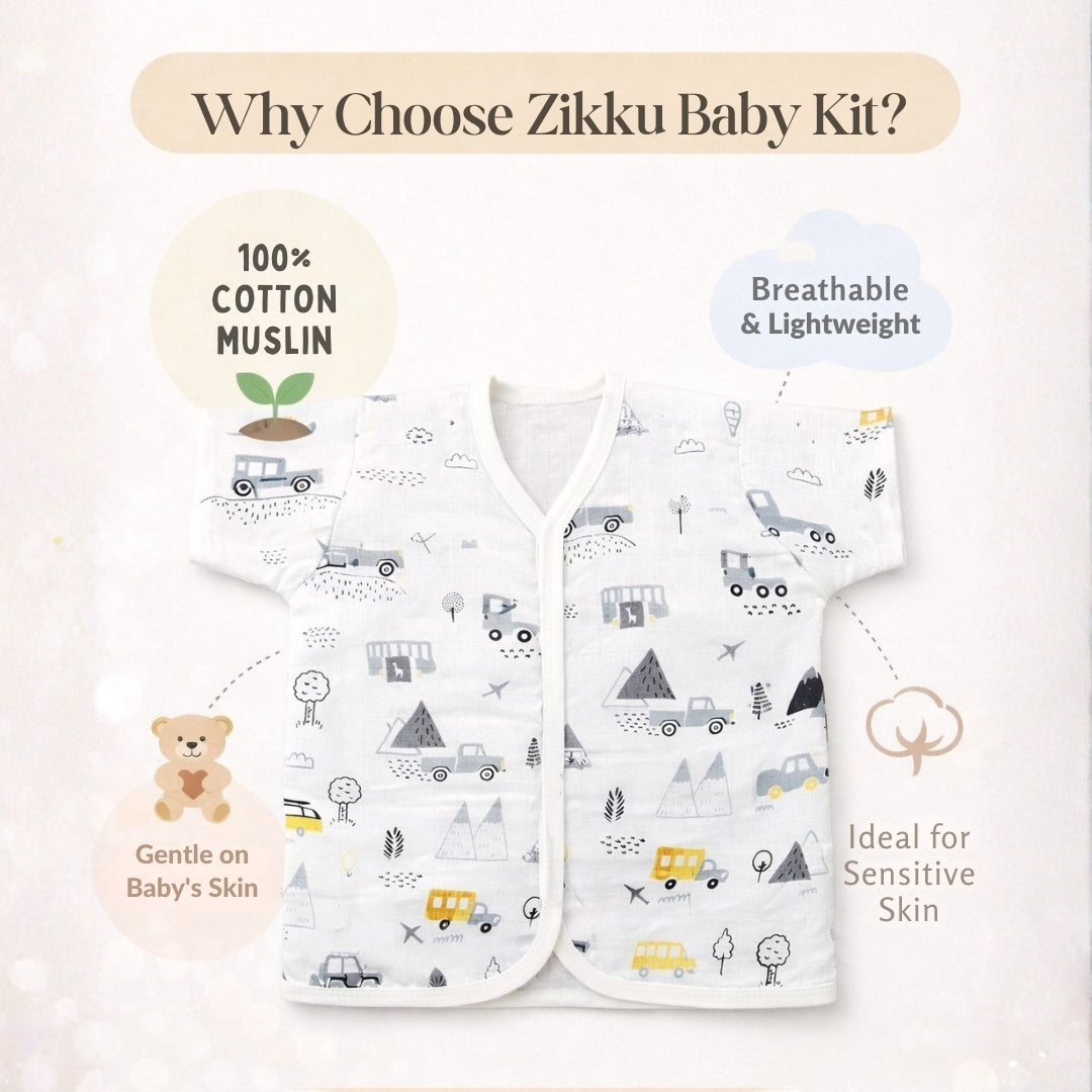 Premium Muslin Newborn Baby Gift Set with Baby Care Essentials