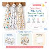 Baby Muslin Swaddle Wraps – 100% Cotton, Ultra-Soft, Breathable, Multipurpose Baby Blankets – 115x95 cm