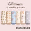 Printed Dry Sheets for Baby - Pack of 6 - Value Pack