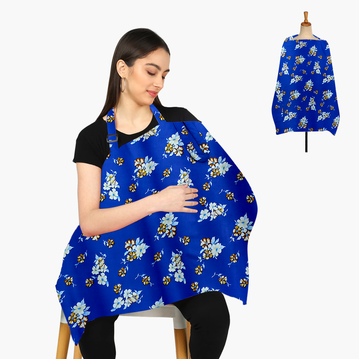 a woman in a blue dress holding a blue umbrella