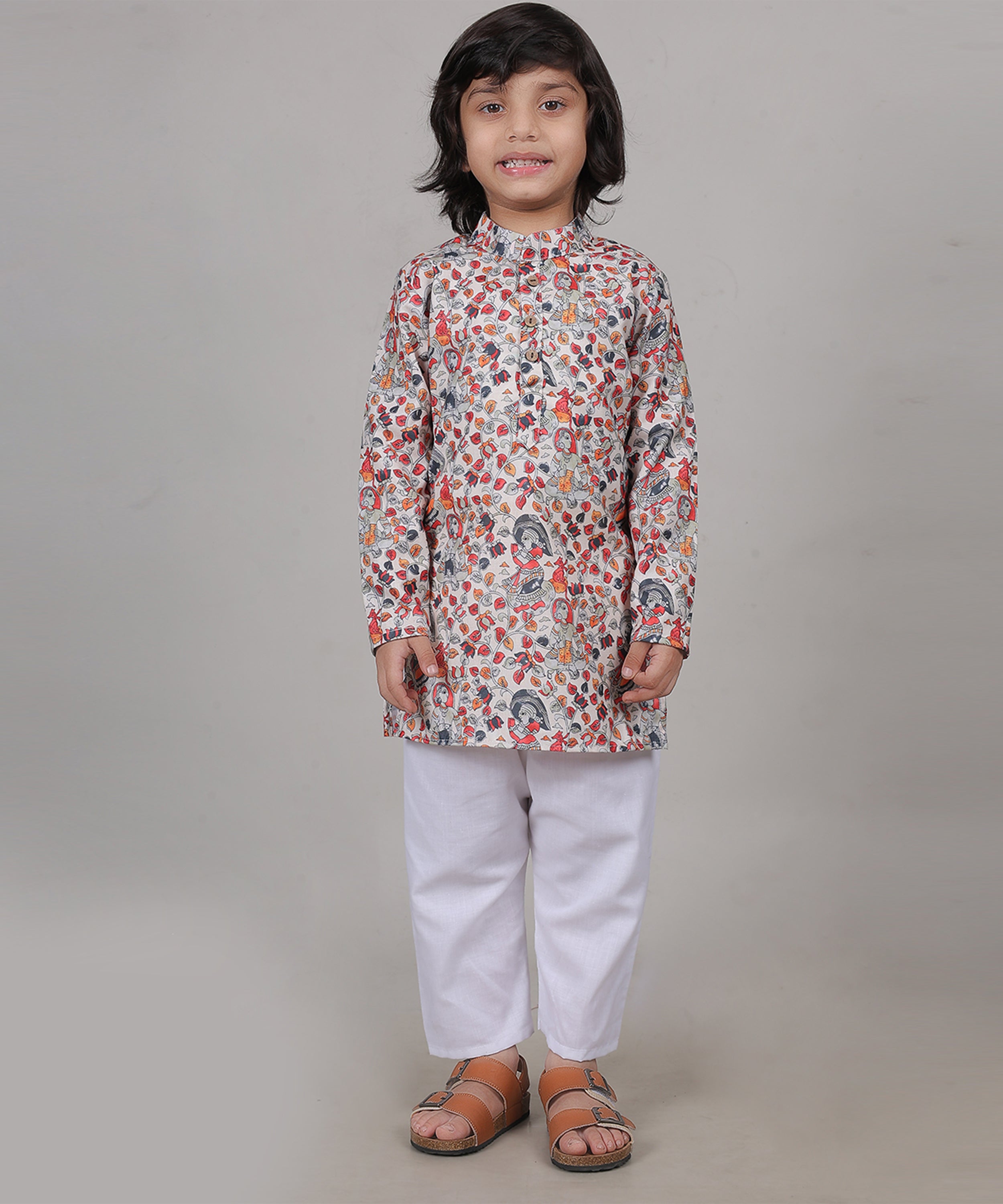 Heritage Bloom Kurta Set (Unisex)