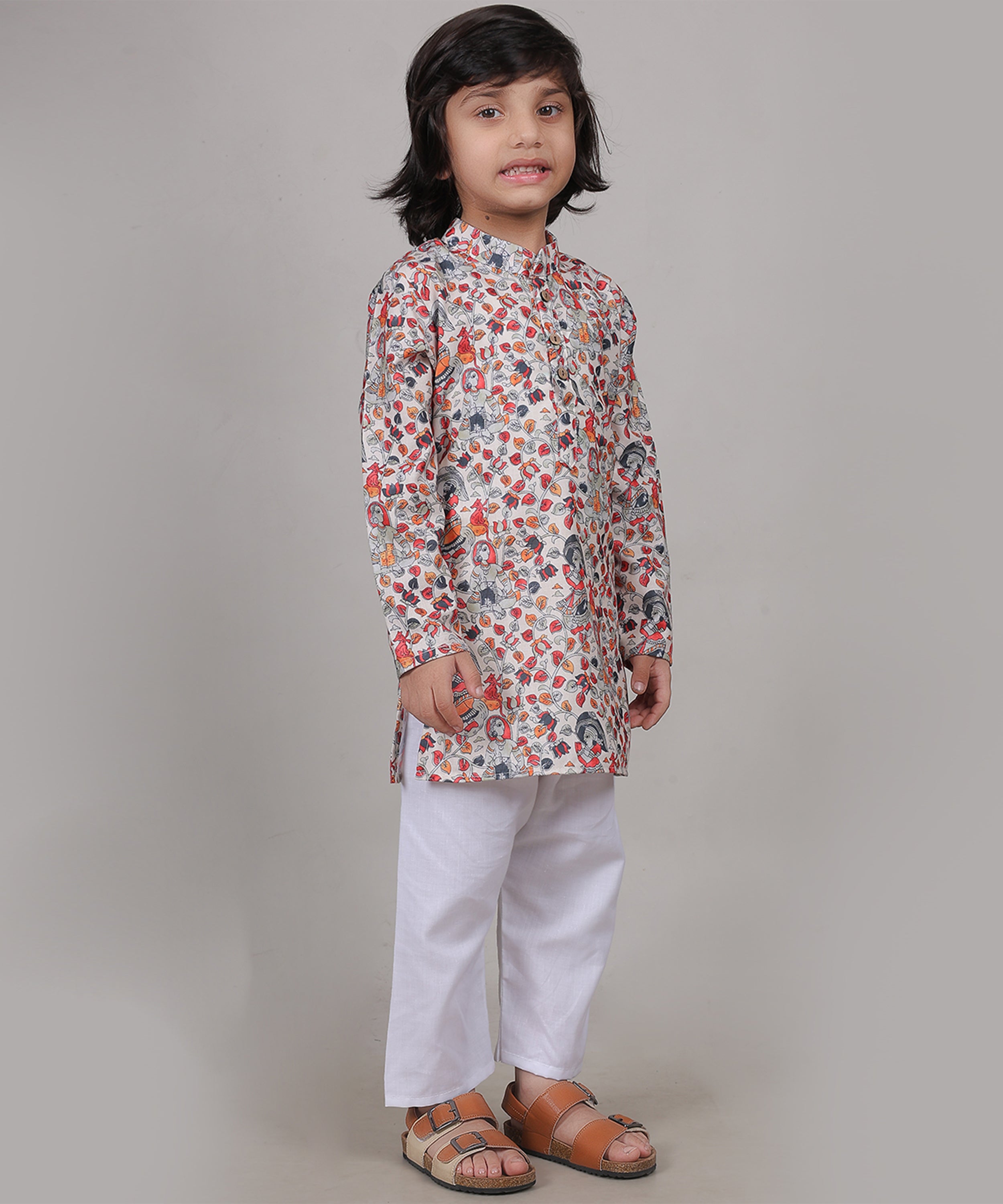 Heritage Bloom Kurta Set (Unisex)