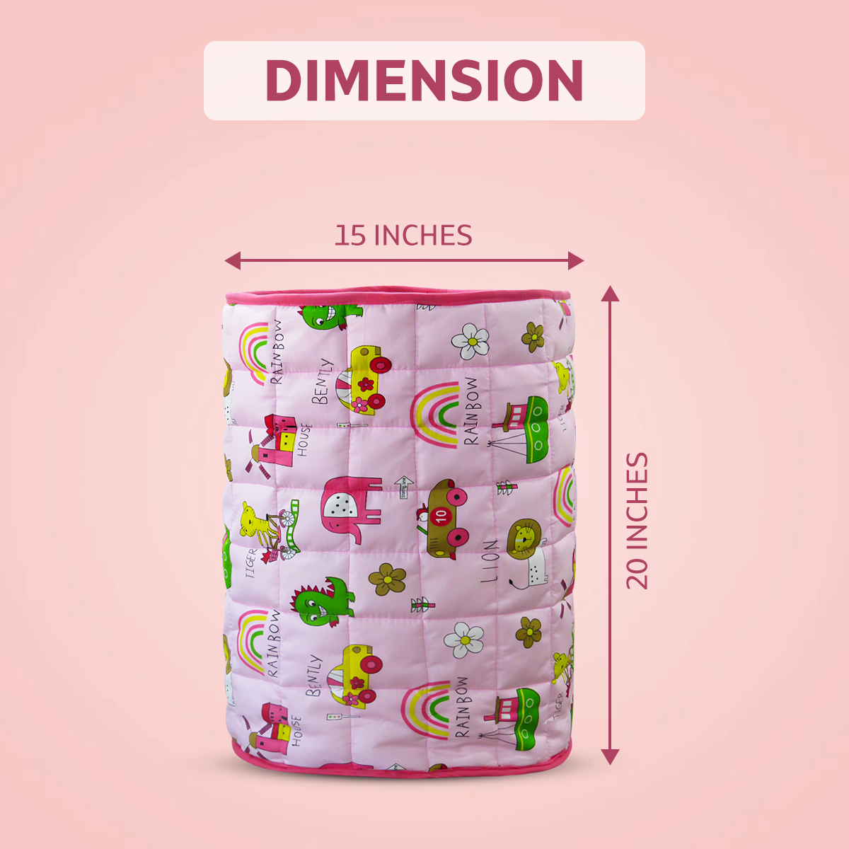 a pink cup with pink flowers in it