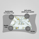 100% Cotton Muslin Nappy Set for Newborns (0-6 Months) - Pack of 5