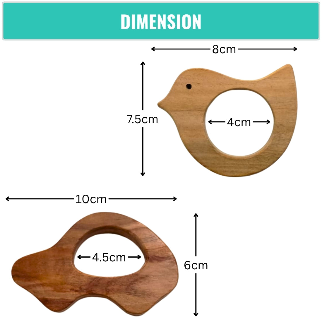 Natural Wooden Baby Teether