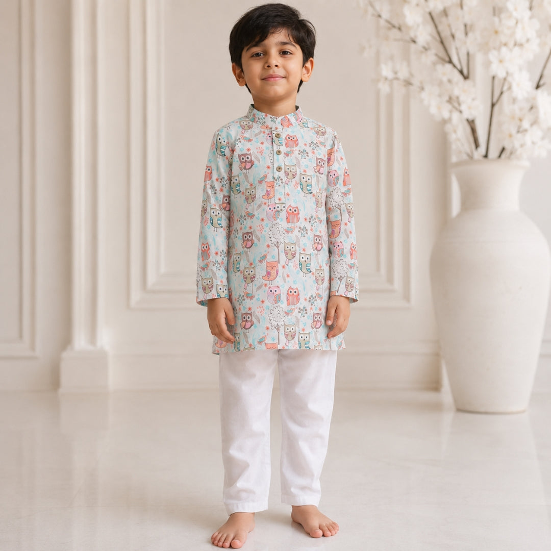 Owl Parade Kurta Set (Unisex)